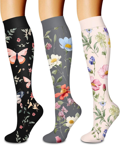 Laite Hebe 3 Pack Medical Compression Sock-Compression Sock For Women and Men Circulation -Best for Running,Nursing,Athletic Sports