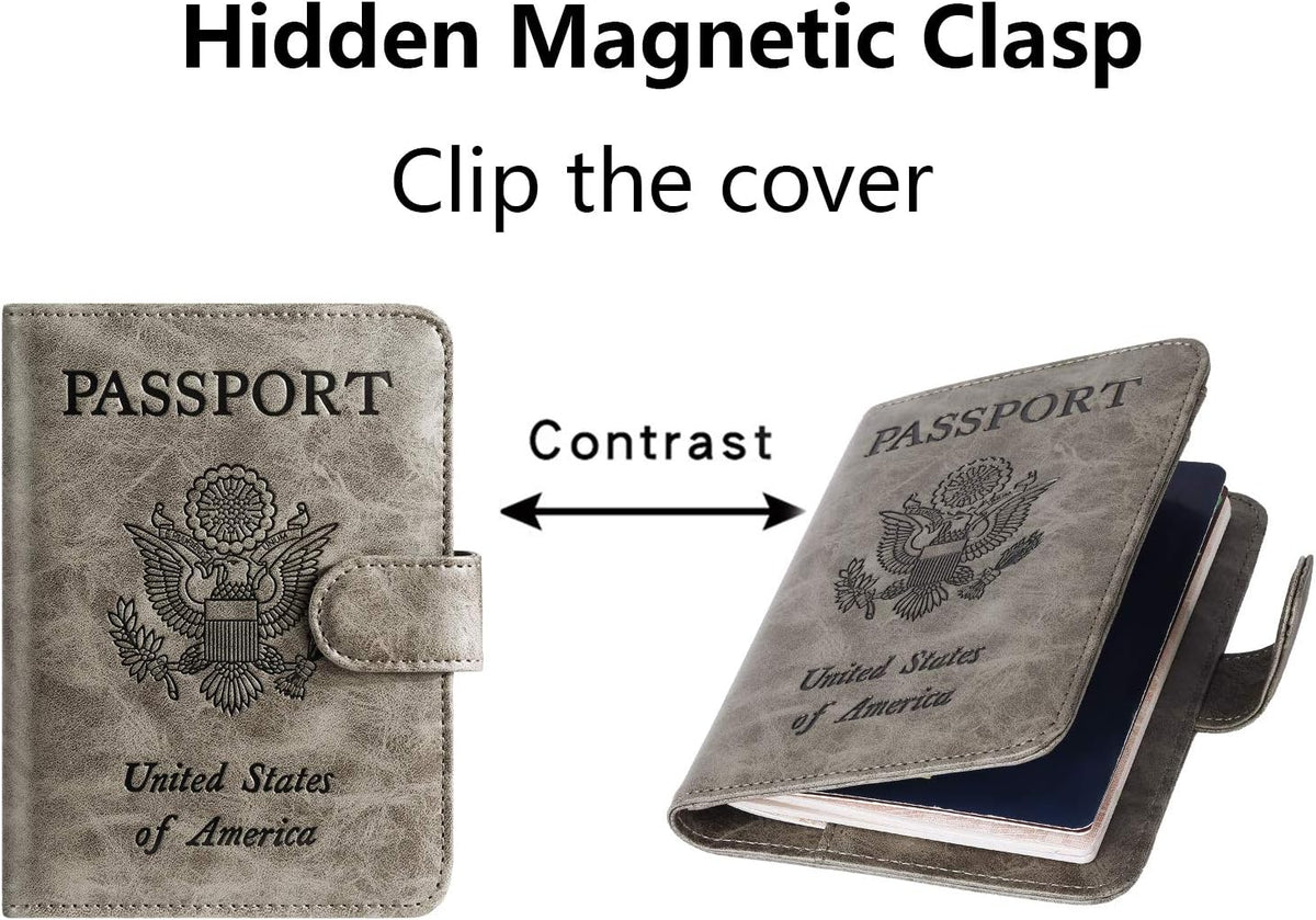 Passport Holder Cover Wallet RFID Blocking, Travel Essentials