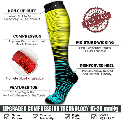 6 Pack Copper Compression Socks for Women and Men Circulation-Best Support for Medical,Running,Nursing,Athletic - Colors B