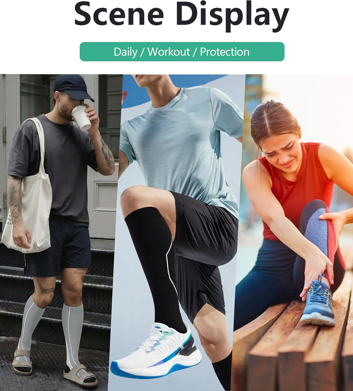 FuelMeFoot 3 Pack Copper Compression Socks - Compression Socks Women & Men Circulation - Best for Medical,Running,Athletic