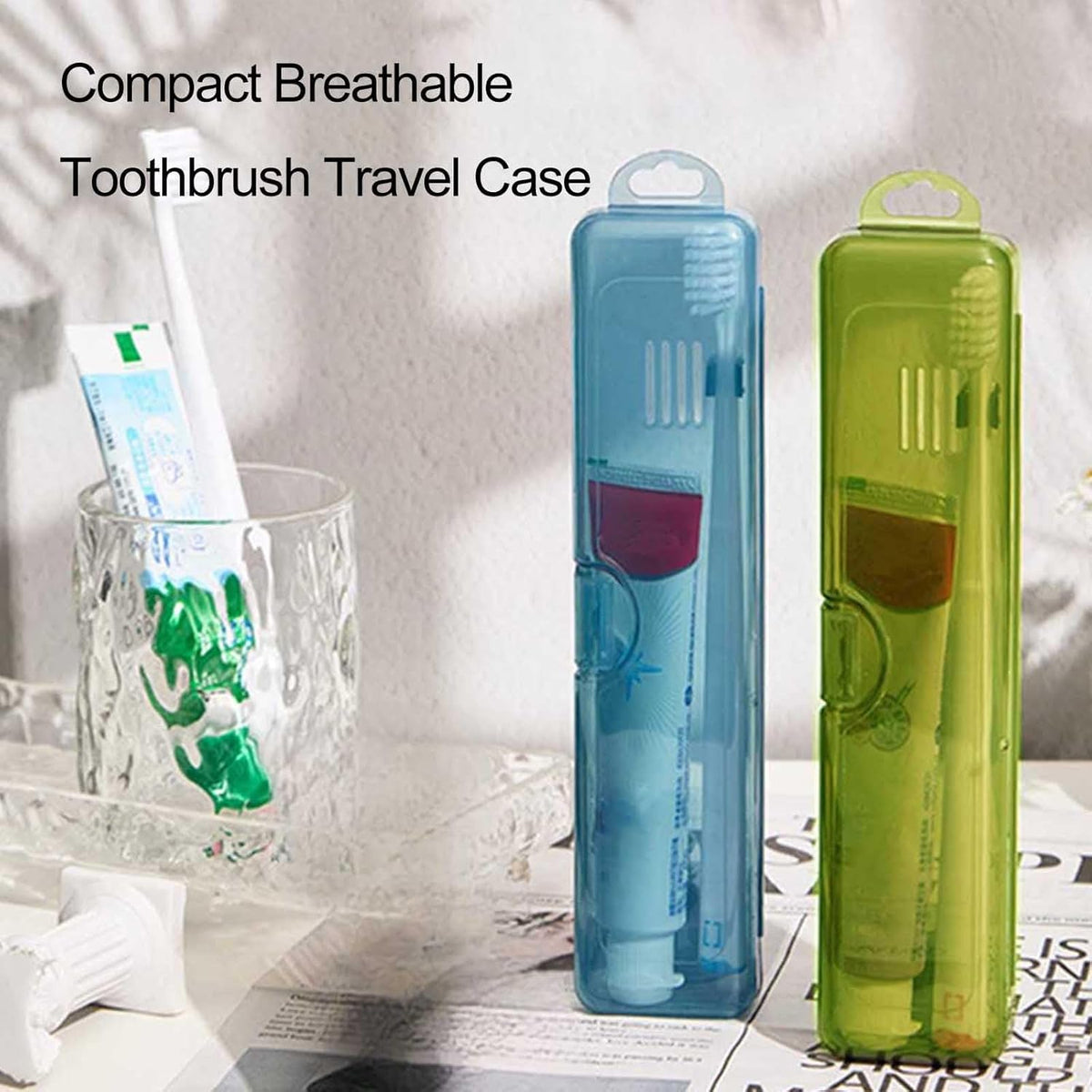 2 Packs Toothbrush Travel Case, Breathable Toothbrush Travel Holders, Compact Portable Toothbrush Holder for Travel, Vacation, Camping, Gym, Business Trips, Office, Cruise