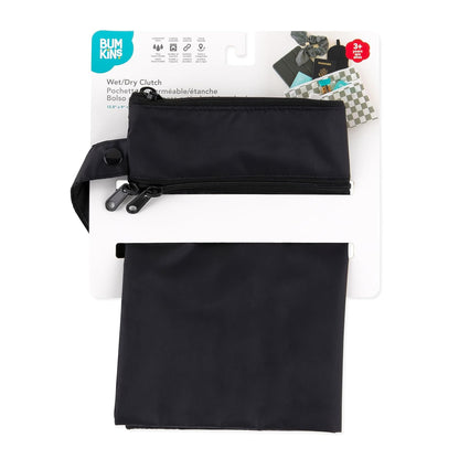 Bumkins Roamio Waterproof Wet Bag for Baby, Travel, Swim Suit, Cloth Diapers, Pump Parts, Pool, Beach, Gym Clothes, Toiletry, Hook to Stroller, Daycare, Zip Reusable Wetdry Packing Pouch, Blue Shells - Colors A