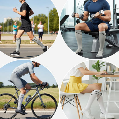 fenglaoda 8 Pairs Compression Socks for Men & Women 20-30 mmHg Knee High Nurse Pregnant Running Medical and Travel Athletic