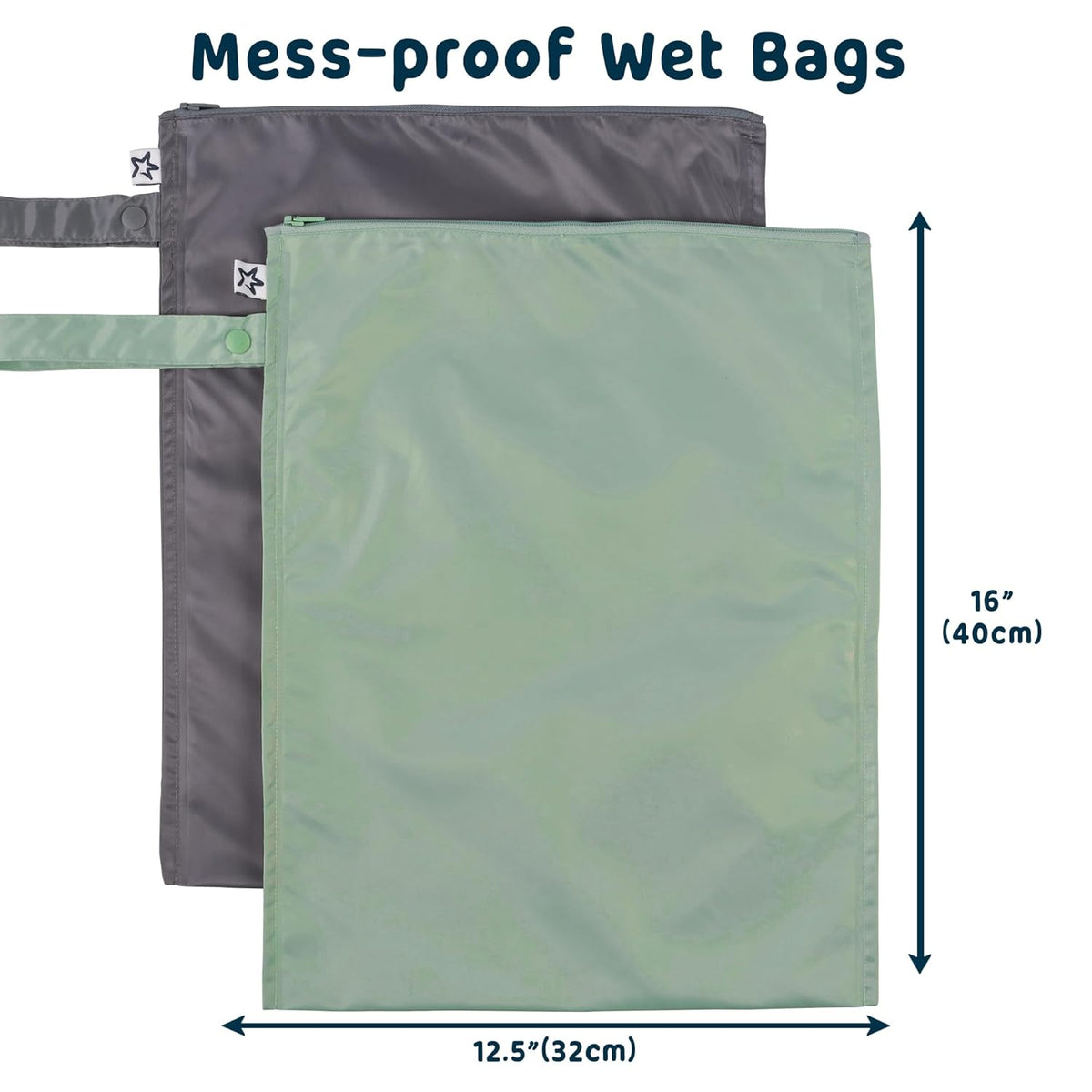 Tiny Twinkle Mess Proof Wet Bags | Reusable Waterproof Wet Bags for Swimsuits | Baby Clothes | Travel & Diaper Bag (Black, Green Checkers) - Colors B