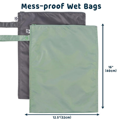 Tiny Twinkle Mess Proof Wet Bags | Reusable Waterproof Wet Bags for Swimsuits | Baby Clothes | Travel & Diaper Bag (Pink, Brown Checkers) - Colors B