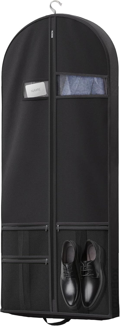 Lazebox 43" Travel Garment Bag with Accessories Zipper Pocket, Heavy Duty Suit Bag for Suits, Tuxedos, Dresses, Coats, Pink, 1 pack