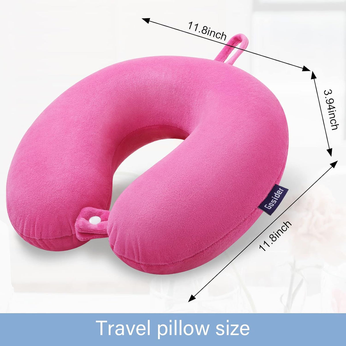 Neck Pillows for Sleeping Travel Pink Travel Pillow Comfortable U Shape Memory Foam Pillows Neck and Head Support Portable Travel Neck Pillow Suitable for Planes, Trains, Self-Driving Cars