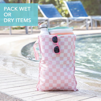 Bumkins - Waterproof Wet Bag - For Baby, Travel, Swim Suit, Cloth Diapers, Pump Parts, Pool, Gym, Toiletry, Strap to Stroller - Reusable & Easy to Clean - 2pk - Ocean & Jungle