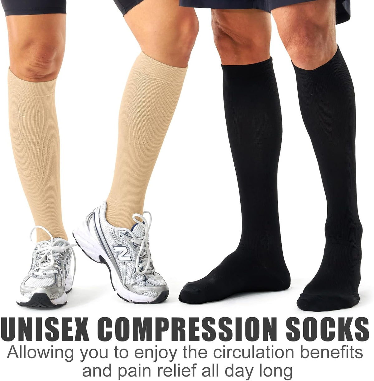 Laite Hebe 3 Pack Medical Compression Sock-Compression Sock For Women and Men Circulation -Best for Running,Nursing,Athletic Sports