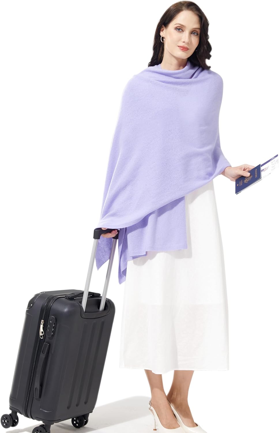 Soft Cashmere Blend Wrap Chic Scarf Stole for Women Wayfarer Travel Extra Large 87"x28" - Colors B