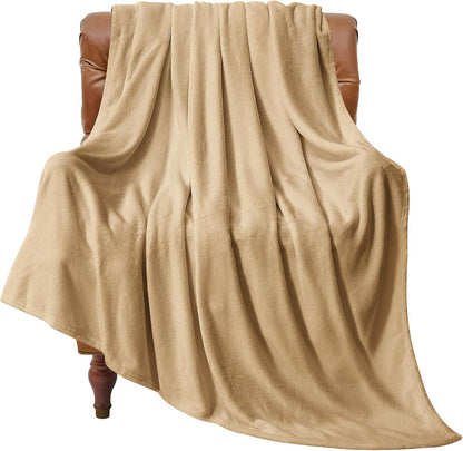Fleece Blanket Soft Plush Throw for Couch Black 50"x60" - Colors A
