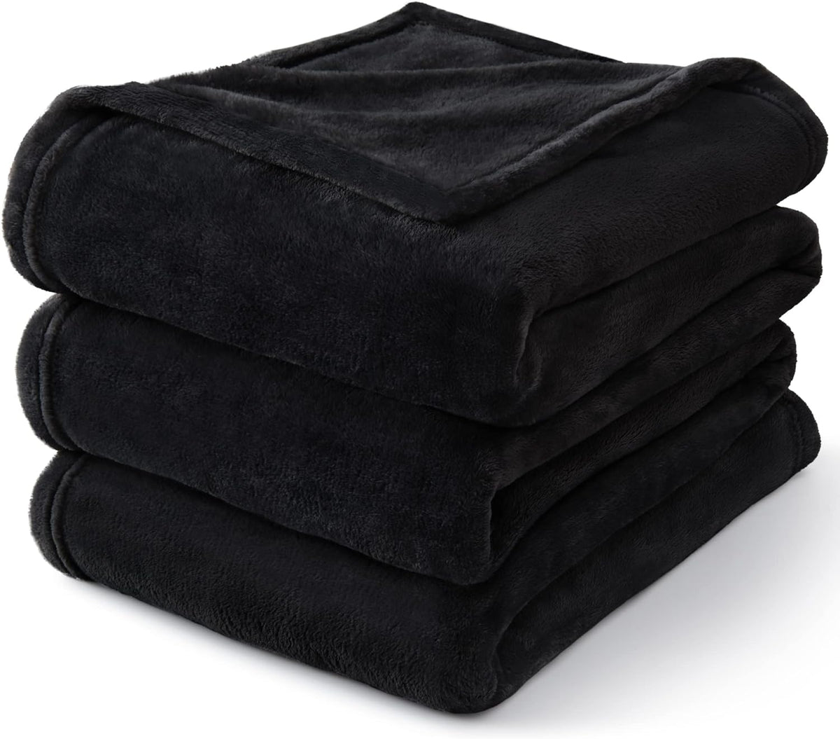 BEDELITE Fleece Blanket Black Throw Blankets for Couch & Bed, Luxury Plush Cozy Fuzzy Blanket 50x60 inches, Super Soft Warm Lightweight Throw Blanket for Travel Camping - Colors B