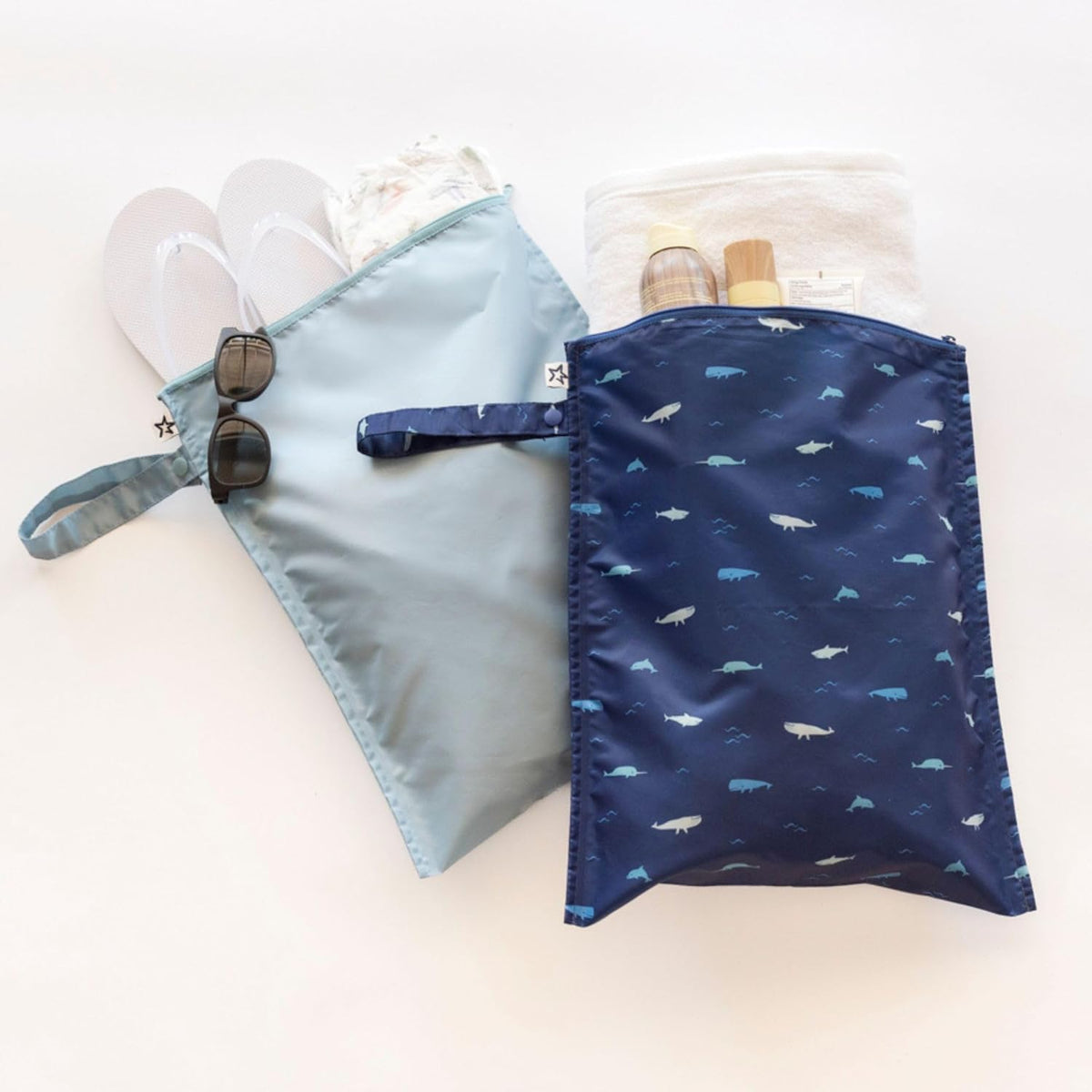 Tiny Twinkle Mess Proof Wet Bags | Reusable Waterproof Wet Bags for Swimsuits | Baby Clothes | Travel & Diaper Bag (Pink, Brown Checkers) - Colors B