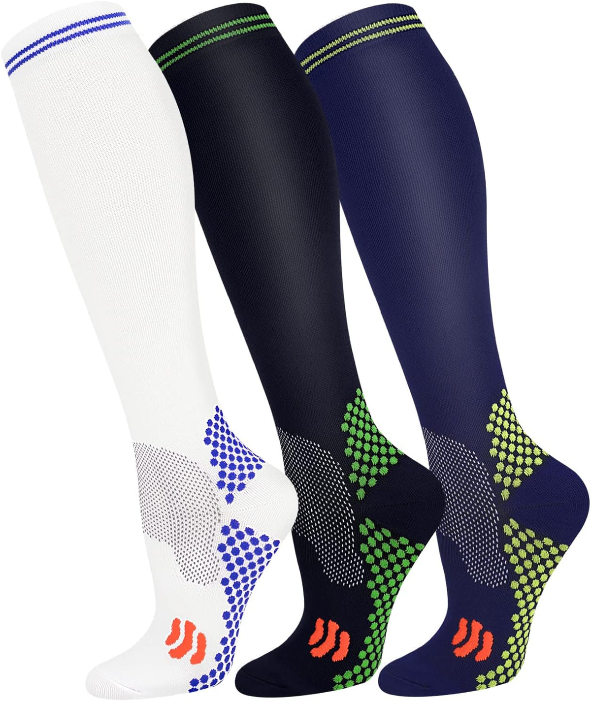 FuelMeFoot 3 Pack Copper Compression Socks - Compression Socks Women & Men Circulation - Best for Medical,Running,Athletic