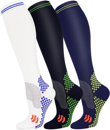 FuelMeFoot 3 Pack Copper Compression Socks - Compression Socks Women & Men Circulation - Best for Medical,Running,Athletic