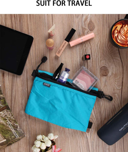 GOX Travel Toiletry Bag, Carry On Small Zipper Pouch, Cosmetic Kit Makeup, Digital Bag, Water Repellent Nylon (Orange)