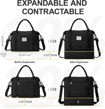 Travel Duffel Bag, Sports Tote Gym Bag, Shoulder Weekender Overnight Bag for Women - Colors A
