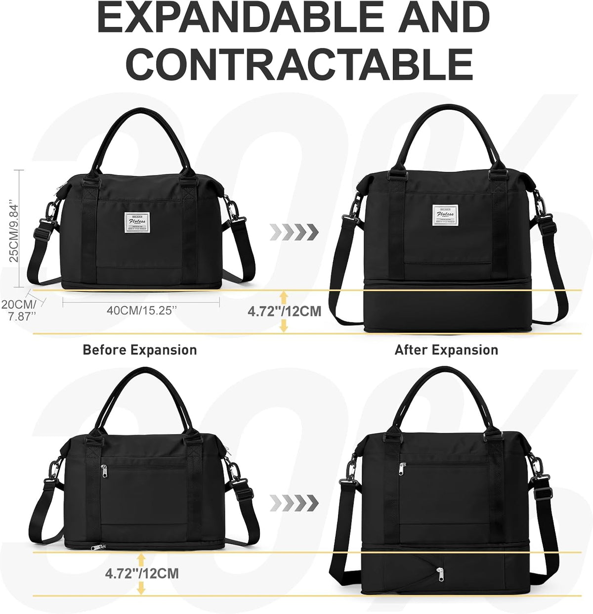 Travel Duffel Bag, Sports Tote Gym Bag, Shoulder Weekender Overnight Bag for Women - Colors A