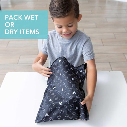 Bumkins Waterproof Wet Bag for Baby, Travel, Swim Suit, Cloth Diapers, Pump Parts, Pool, Beach, Gym Clothes, Toiletry, Hook to Stroller, Daycare, Zipper Reusable Wetdry Packing Pouch, Jungle