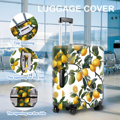 All Over Daisy Print Luggage Cover – Blue Suitcase Protector with White Floral Pattern, Washable Stretch Travel Case for 32-34 Inch Luggage,XL