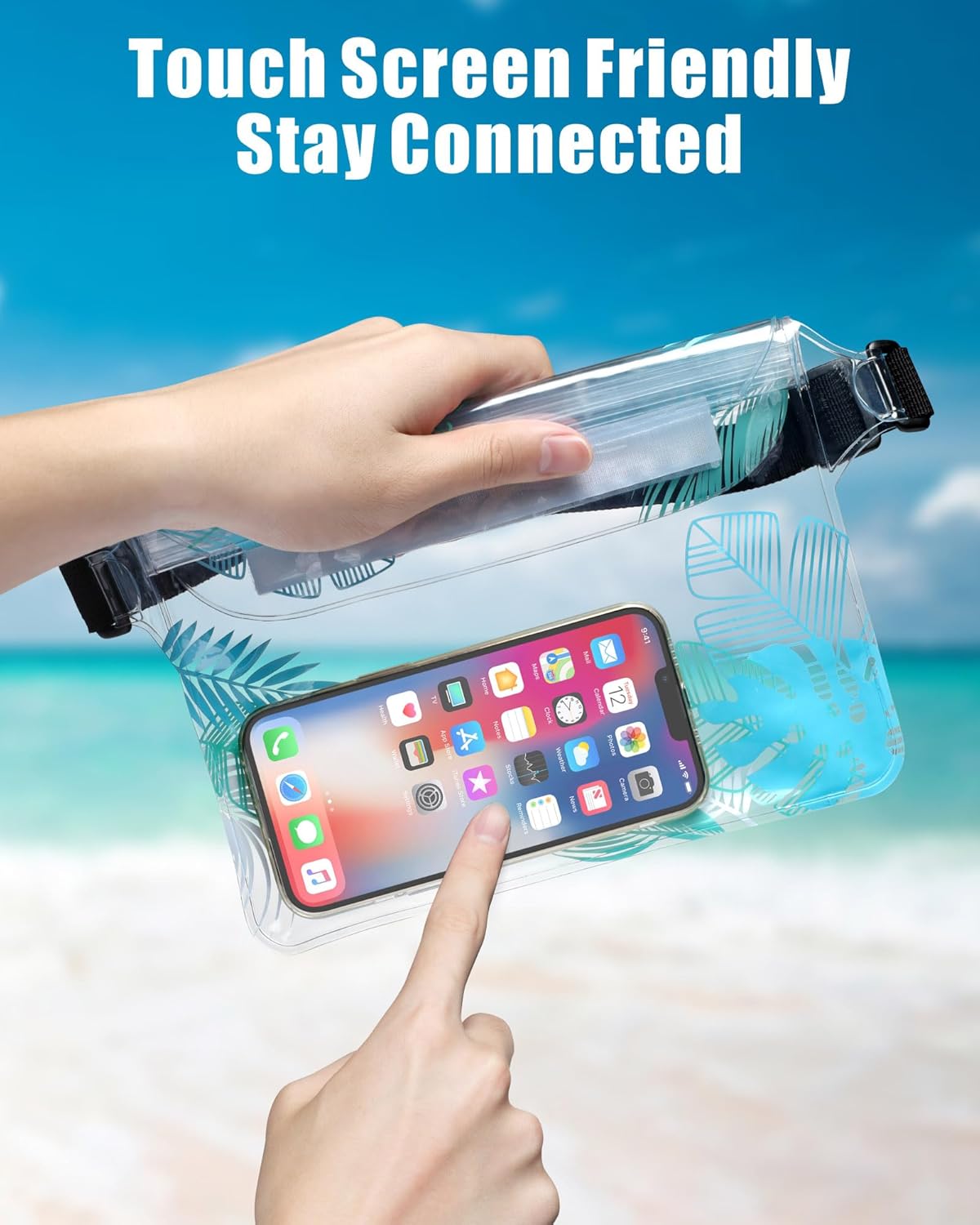 F-color Waterproof Fanny Pack - Cruise Essentials 2026 - Waterproof Pouch with Adjustable Waist Strap, Triple Zipper Roll-Top Dry Bag for Phone, Keep Passport Valuables Dry for Beach Kayaking Boating