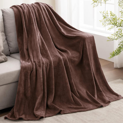 Fleece Blanket Soft Plush Throw for Couch Black 50"x60" - Colors A