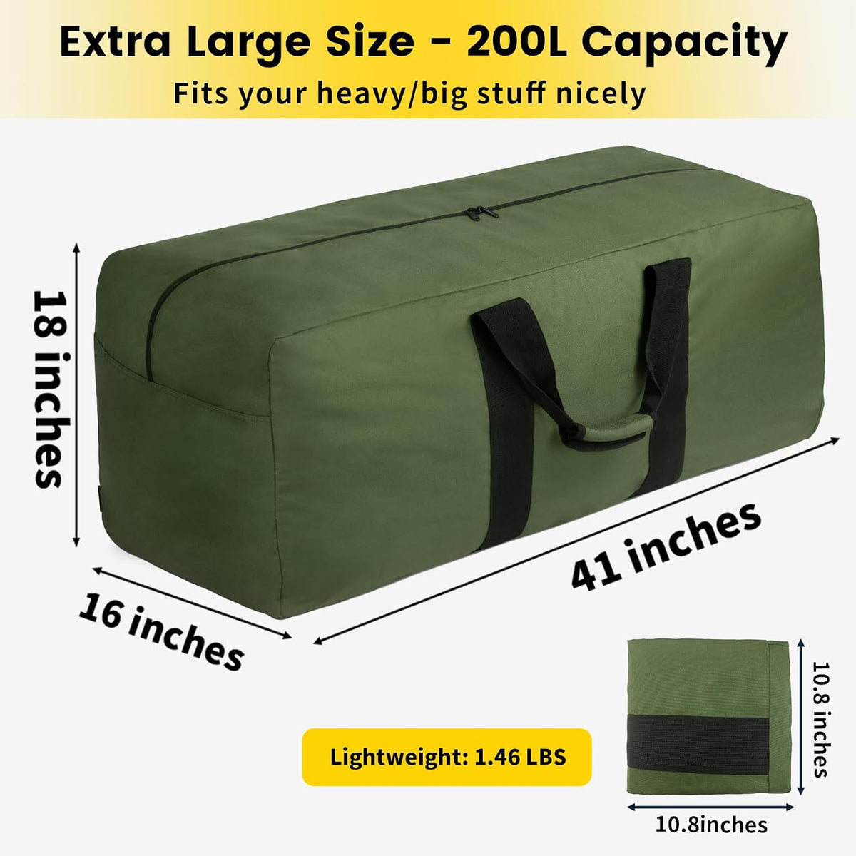 Vorspack Extra Large Duffle Bag for Travel - 100L Duffel Bag for Men Gear Bag for Storage Foldable Weekender Bag for Overnight Camping - Black