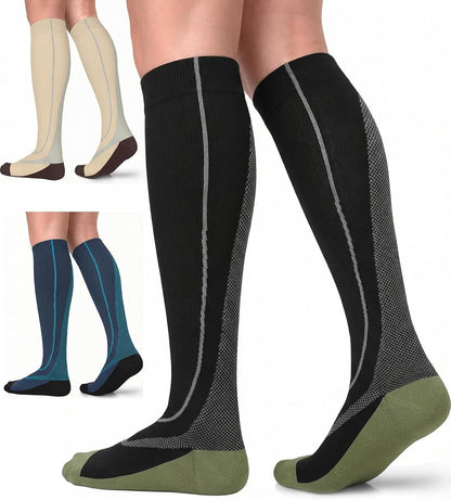 FuelMeFoot 3 Pack Copper Compression Socks - Compression Socks Women & Men Circulation - Best for Medical,Running,Athletic