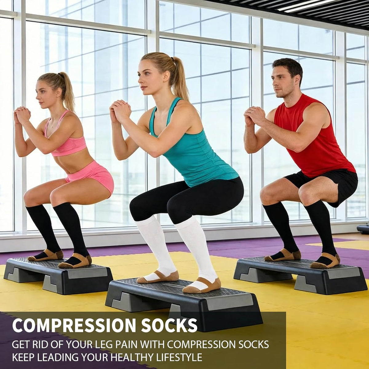 Sooverki Copper Compression Socks for Men & Women 8 Pack 15-20mmHg - Knee High Stockings Best Support for Running Athletic