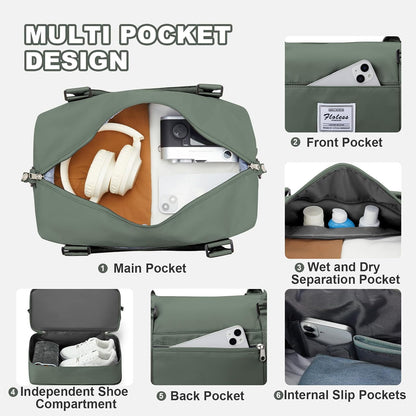 Travel Duffel Bag, Sports Tote Gym Bag, Shoulder Weekender Overnight Bag for Women - Colors B