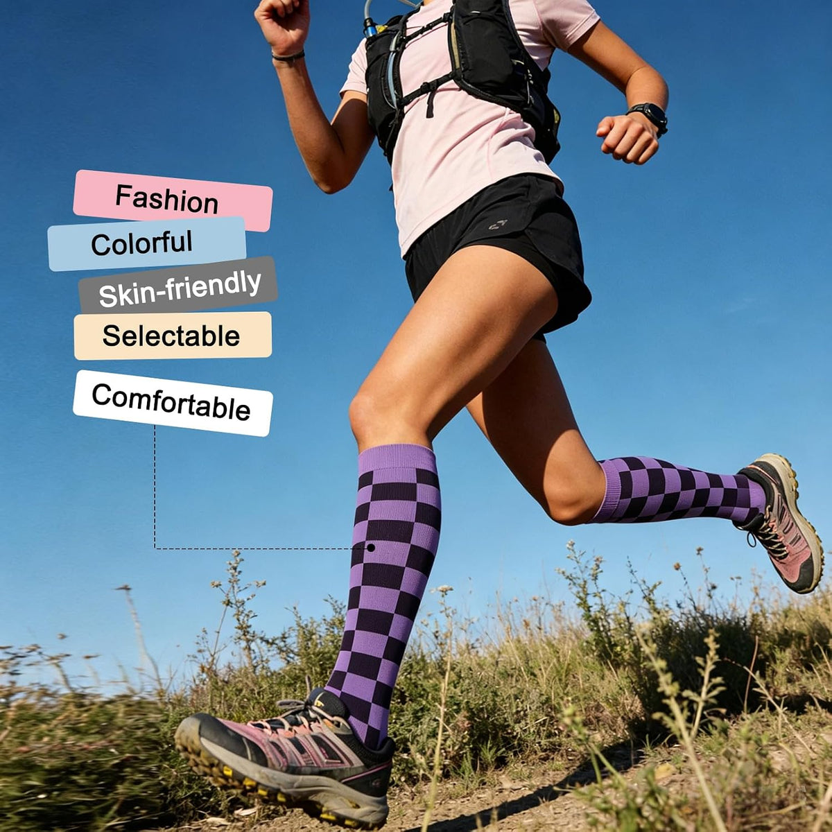 4 Pairs Compression Socks for Women Circulation-Best Support for Nurses,Running,Athletic,Travel