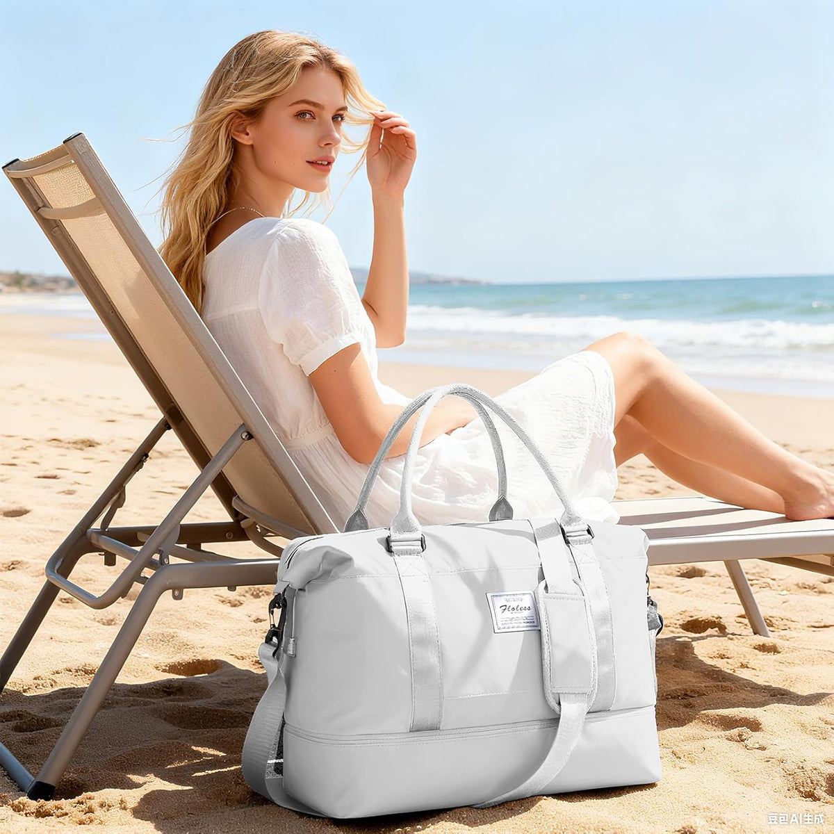Travel Duffel Bag, Sports Tote Gym Bag, Shoulder Weekender Overnight Bag for Women - Colors B