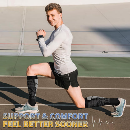 Sooverki Copper Compression Socks for Men & Women 8 Pack 15-20mmHg - Knee High Stockings Best Support for Running Athletic