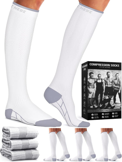Laite Hebe 3 Pack Medical Compression Sock-Compression Sock For Women and Men Circulation -Best for Running,Nursing,Athletic Sports