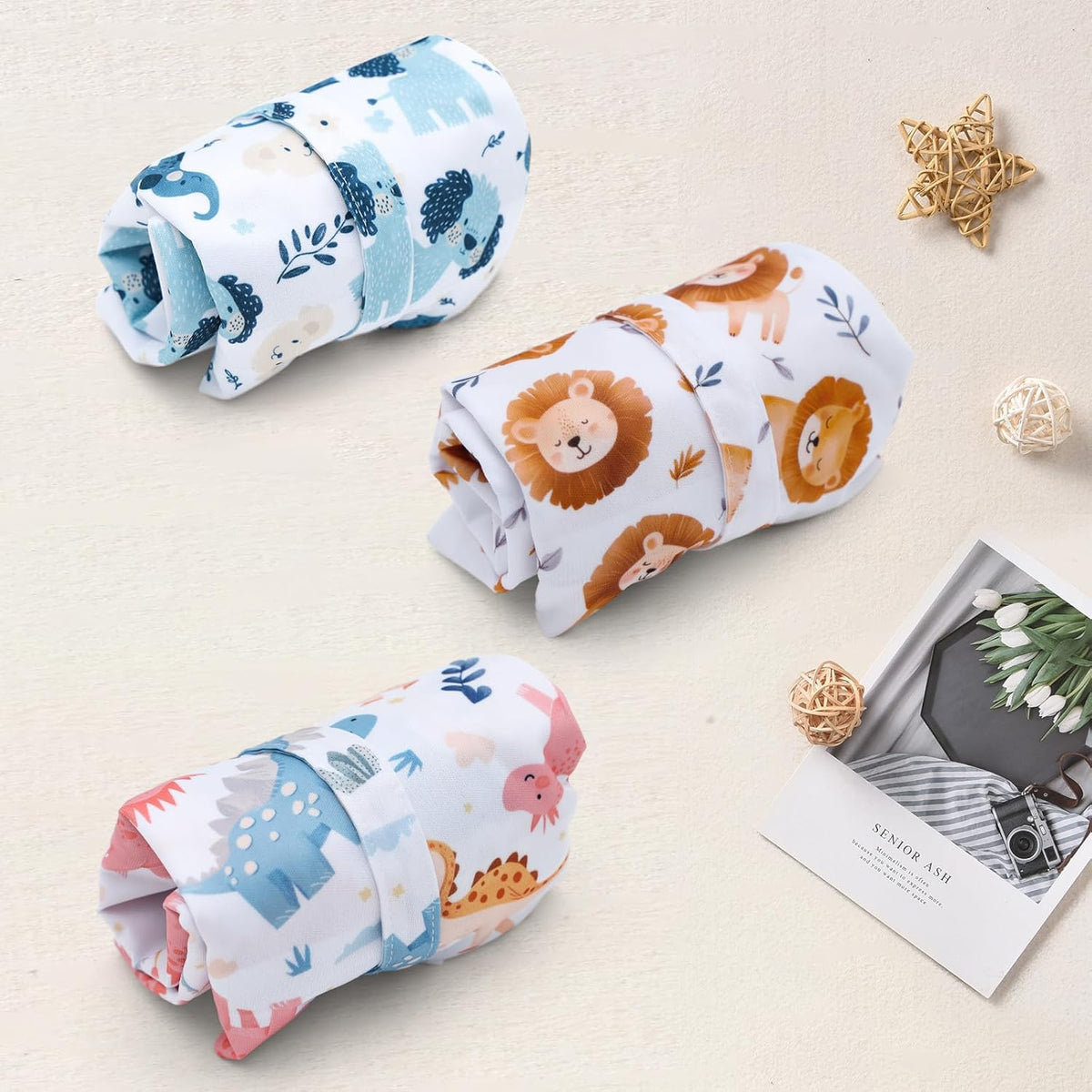 ALVA ALVABABY 2pcs Cloth Diaper Wet Dry Bags Waterproof Reusable with Two Zippered Pockets Travel Beach Pool Daycare Soiled Baby Items Yoga Gym Bag for Swimsuits or Wet Clothes L2629