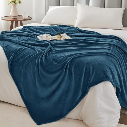 Fleece Blanket Soft Plush Throw for Couch Black 50"x60" - Colors A