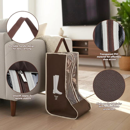 2pcs Boot Bags for Cowboy Boots Portable Boot Storage for Travel Dust Proof Boot Storage Organizer Tall Boots Shoe Cover Protector Bag