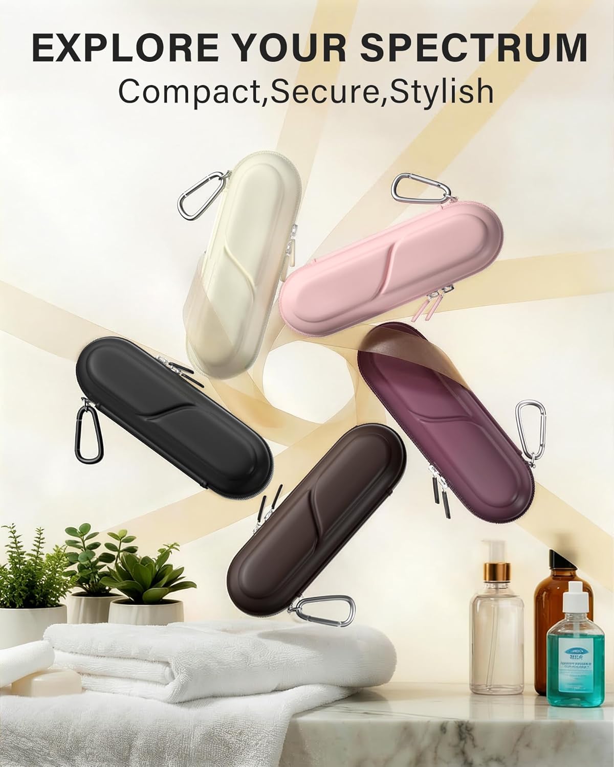 ProCase Toothbrush Travel Case for Oral-B/Oral-B Pro 1000 1500 5000 7000 7500 6000 9600/Philips Sonicare 4100 5100 1100 6100 5300 Oral-B iO Electric Toothbrush Portable Hard Container -Black