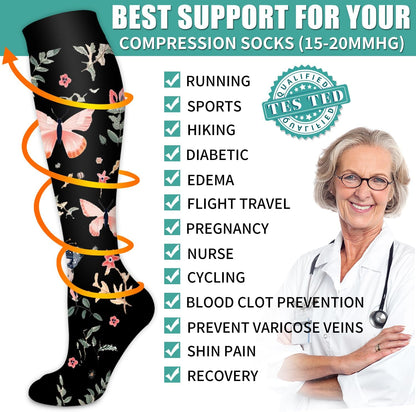 Laite Hebe 3 Pack Medical Compression Sock-Compression Sock For Women and Men Circulation -Best for Running,Nursing,Athletic Sports