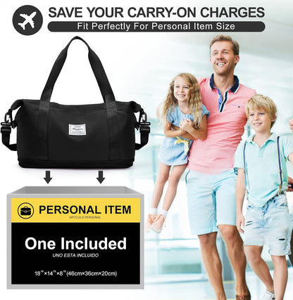 Travel Duffel Bag, Sports Tote Gym Bag, Shoulder Weekender Overnight Bag for Women - Colors B