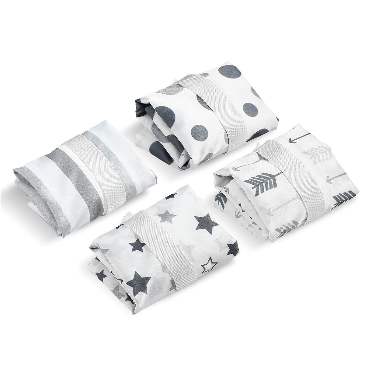 Frienda 4 Pack Wet Bags for Swimsuits, Waterproof Reusable Travel Wet Dry Bags with Zippered Pockets for Beach Pool Swimwear, Towels, Gym, Cloth Diapers, Summer Vacation Essentials(Nautical Style)