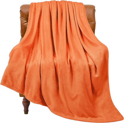 Fleece Blanket Soft Plush Throw for Couch Black 50"x60" - Colors A