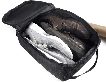 Gloppie Shoe Bags for Travel - Portable Shoes Storage Bag, Shoe Pouch, Shoe Packing Cubes for Men Women - Classic Black