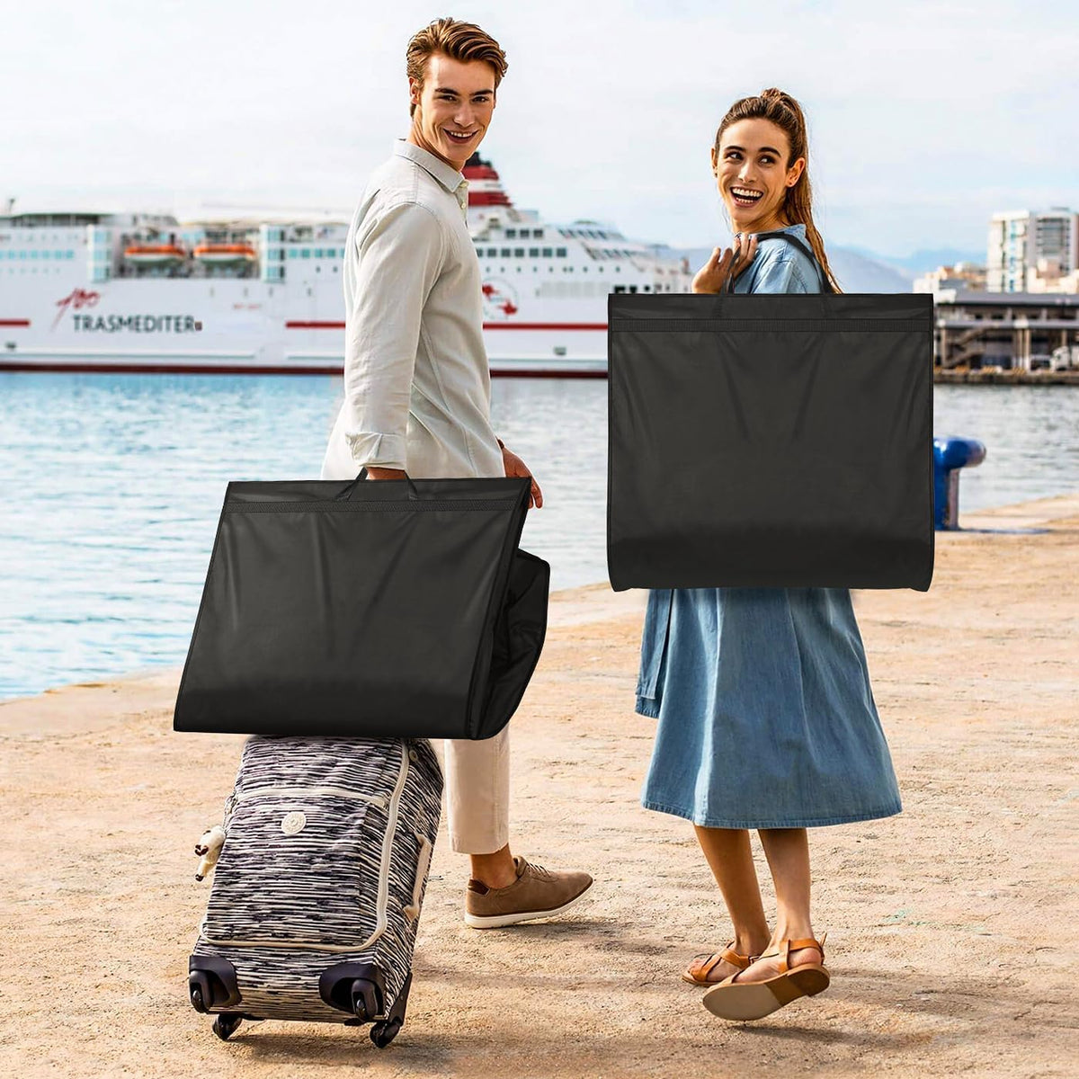 MISSLO 65" Long Garment Bags for Travel Dress Bags for Hanging Clothes 2 Packs Wedding Dress Cover Waterproof Clothes Protector for Closet Storage for Gowns, Tuxedos, Coats, Black