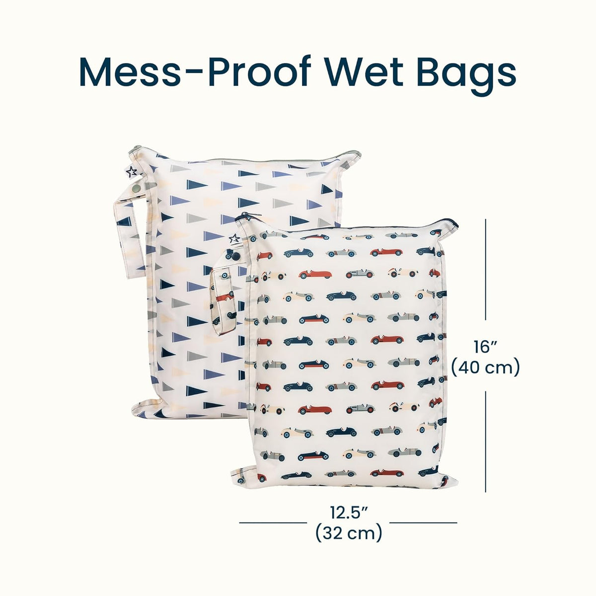 Tiny Twinkle Mess Proof Wet Bags | Reusable Waterproof Wet Bags for Swimsuits | Baby Clothes | Travel & Diaper Bag (Pink, Brown Checkers) - Colors A