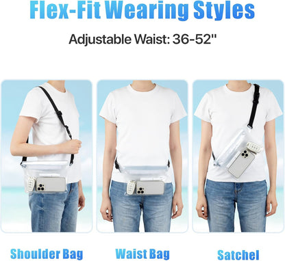 F-color Waterproof Fanny Pack - Cruise Essentials 2026 - Waterproof Pouch with Adjustable Waist Strap, Triple Zipper Roll-Top Dry Bag for Phone, Keep Passport Valuables Dry for Beach Kayaking Boating