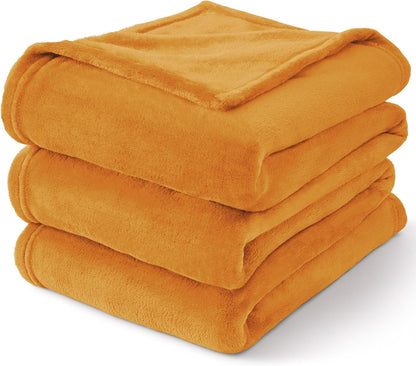 Fleece Blanket Soft Plush Throw for Couch Black 50"x60" - Colors A