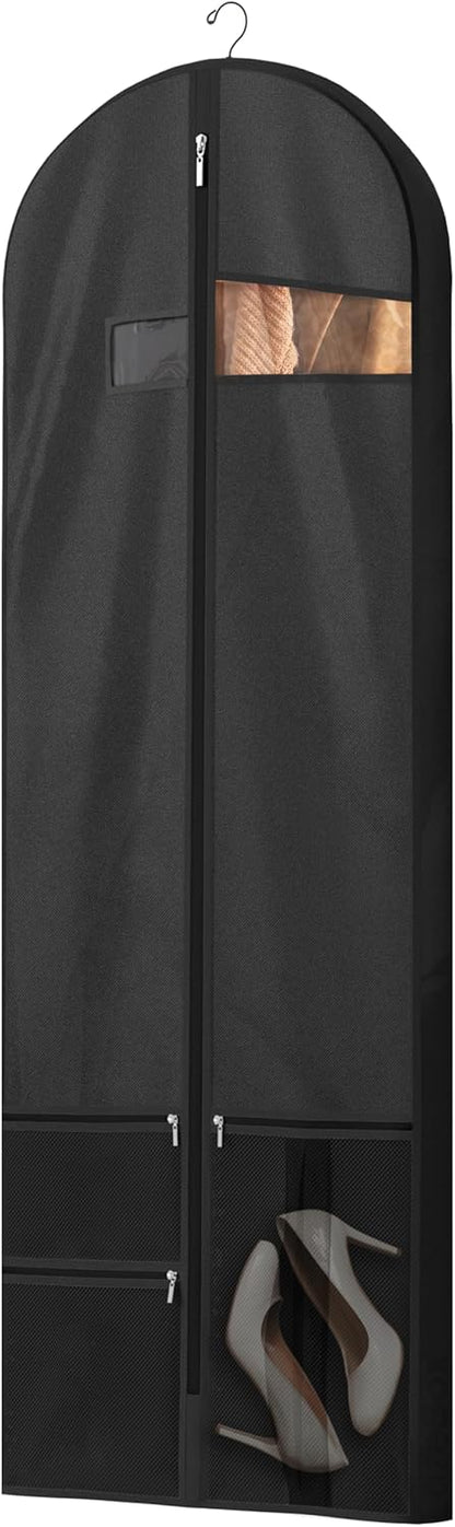 Lazebox 43" Travel Garment Bag with Accessories Zipper Pocket, Heavy Duty Suit Bag for Suits, Tuxedos, Dresses, Coats, Pink, 1 pack