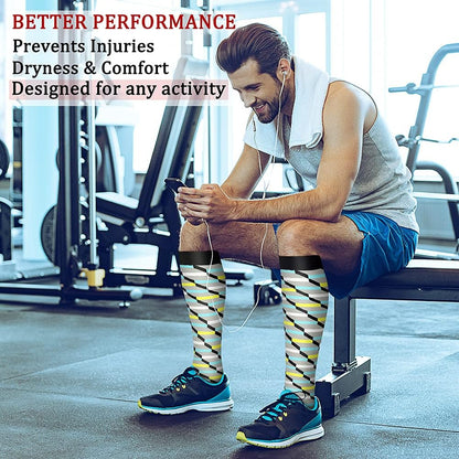 CHARMKING Compression Socks for Women & Men Circulation (8 Pairs) 15-20 mmHg Best Calf Socks Support for Athletic Cycling - Colors B