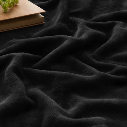 BEDELITE Fleece Blanket Black Throw Blankets for Couch & Bed, Luxury Plush Cozy Fuzzy Blanket 50x60 inches, Super Soft Warm Lightweight Throw Blanket for Travel Camping - Colors B